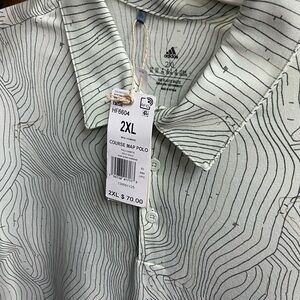 Adidas Men's Topographic Polo Shirt - White